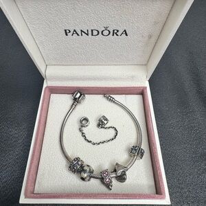 Vintage 2000's Pandora .925 Charm Bracelet NEVER WORN! Rare! Hard to Find Charms